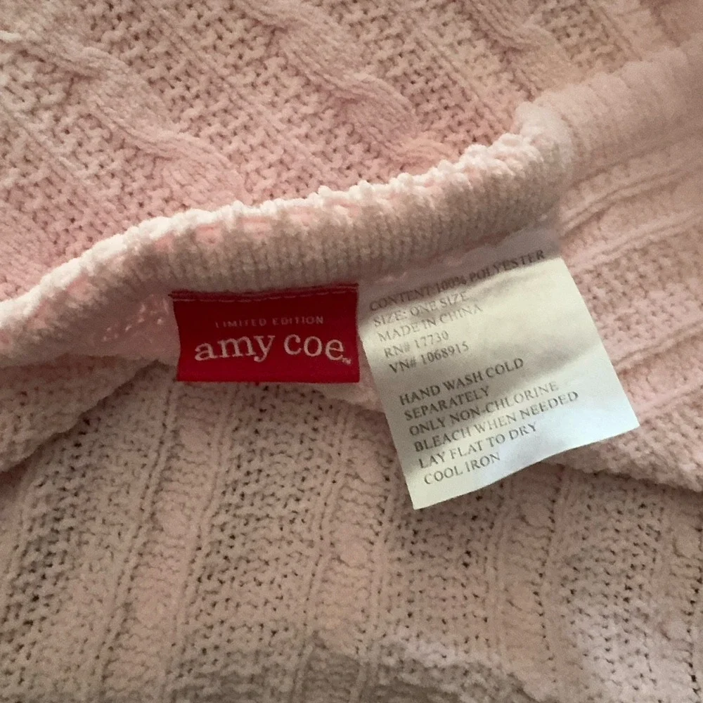Target Amy Coe Pink Chenille Cable Knit Baby Blanket Limited Edition 36